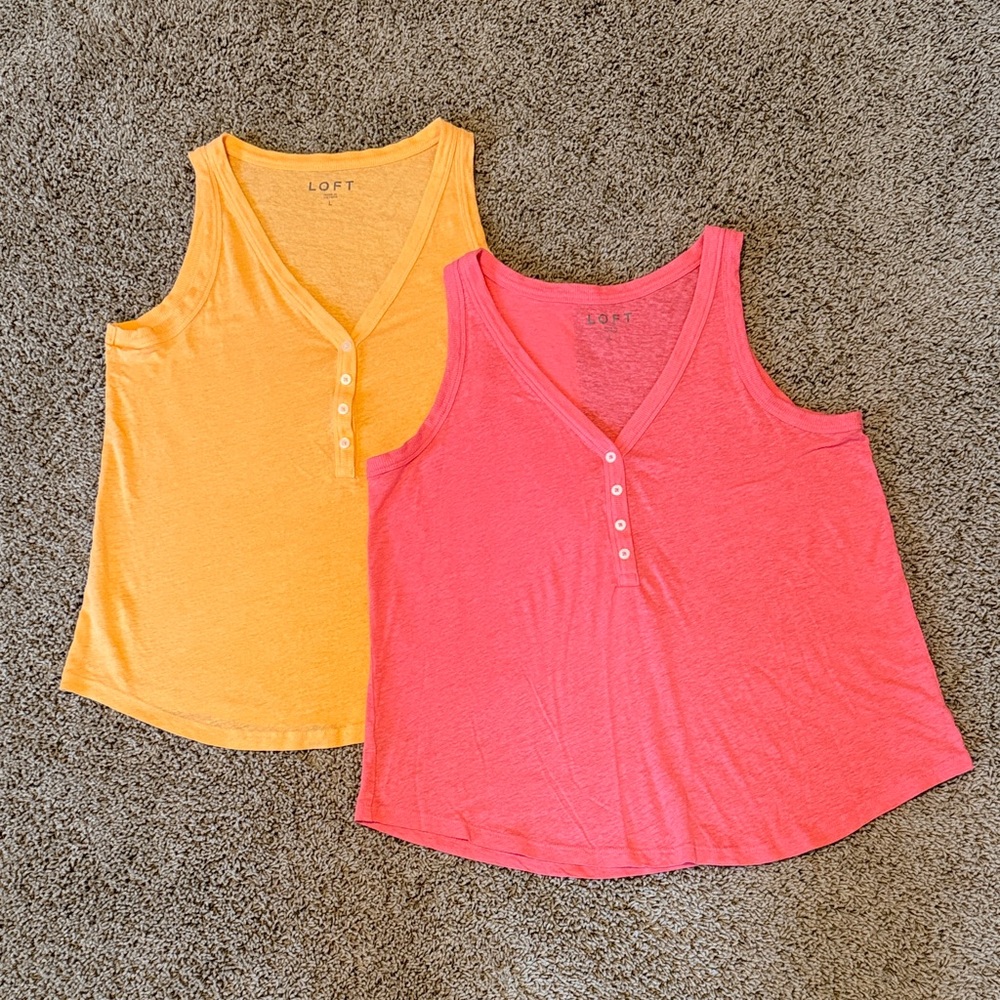 LOFT Tank Tops - Vibrant Pink and Tangerine